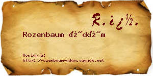 Rozenbaum Ádám névjegykártya